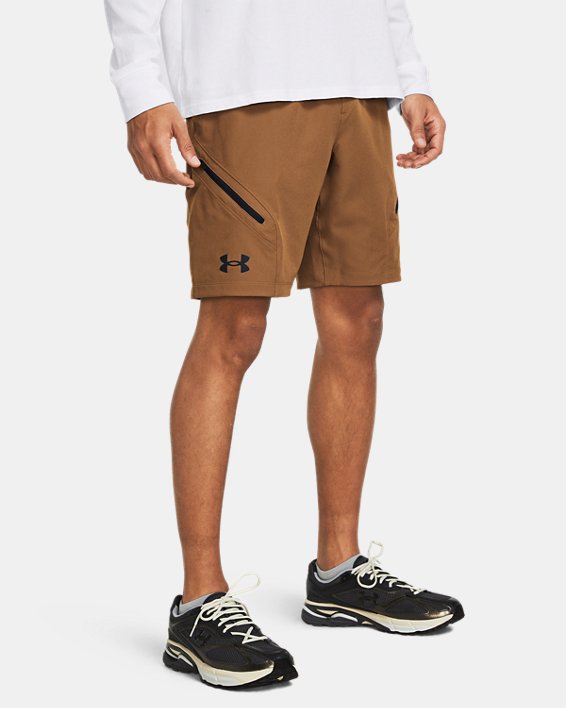 Men's UA Unstoppable Cargo Shorts in Brown image number 0